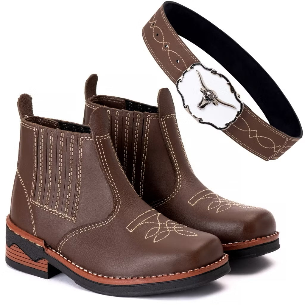Bota Country Infantil Com Cinto De Brinde