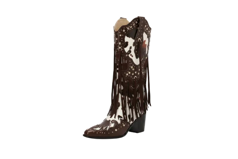 Bota Feminina Com Renda Bordada