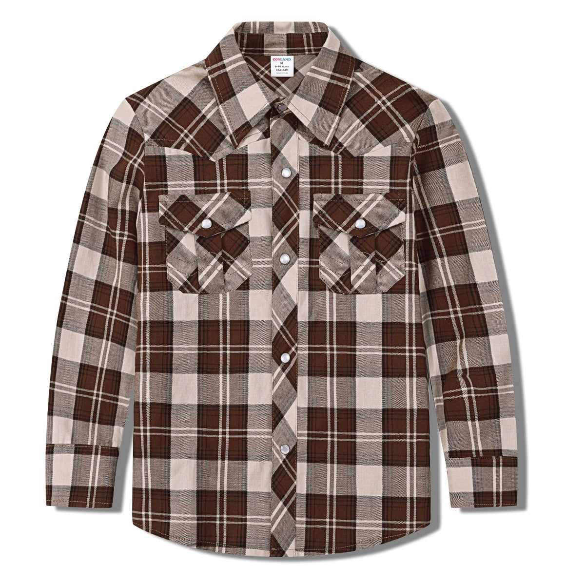 Camisa Xadrez Infantil Manga Longa em Algodão