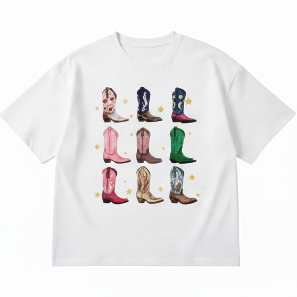 Camiseta Vintage Com Estampa De Botas