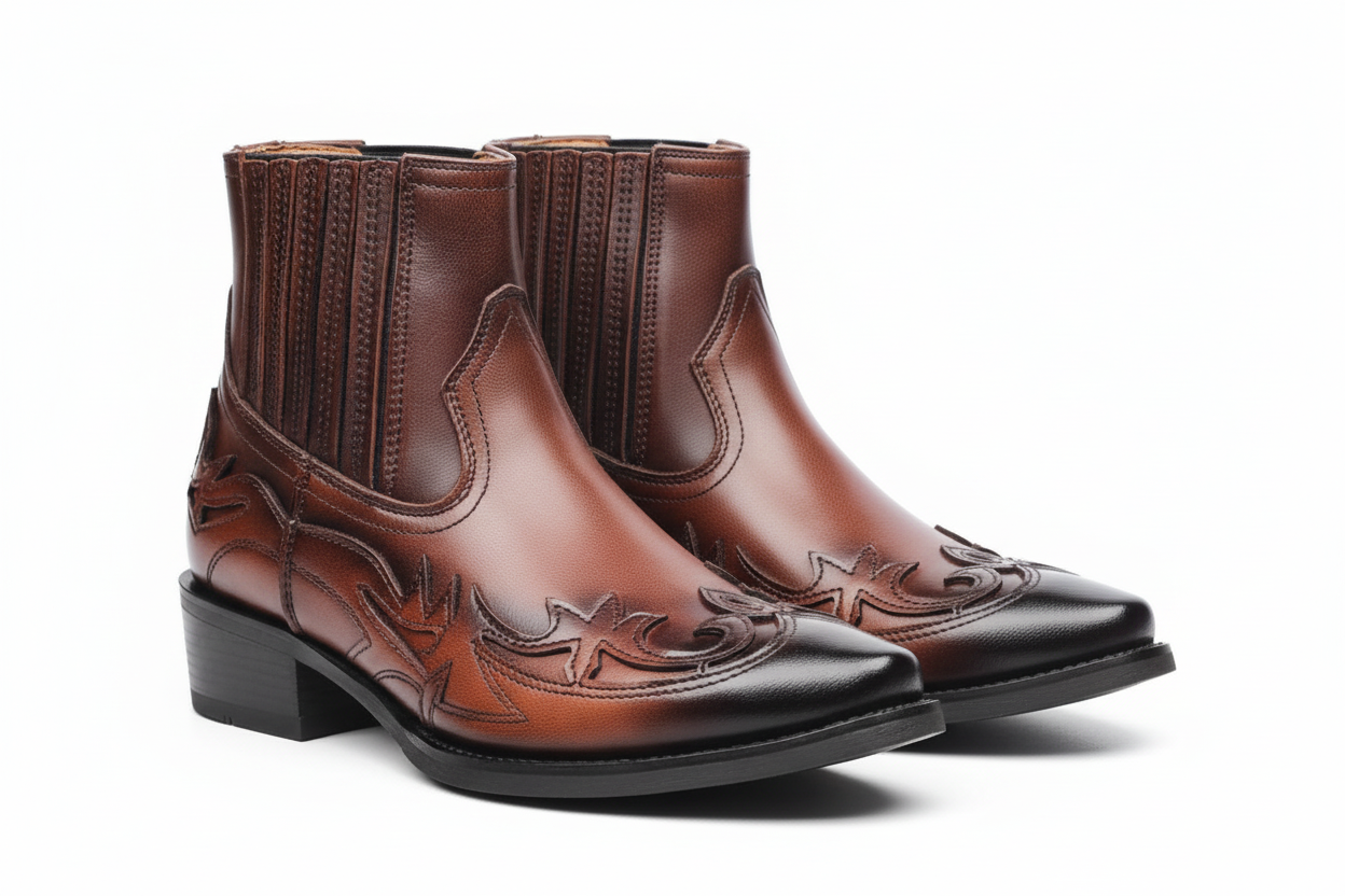 Bota Cowboy Masculina em Couro Artesanal