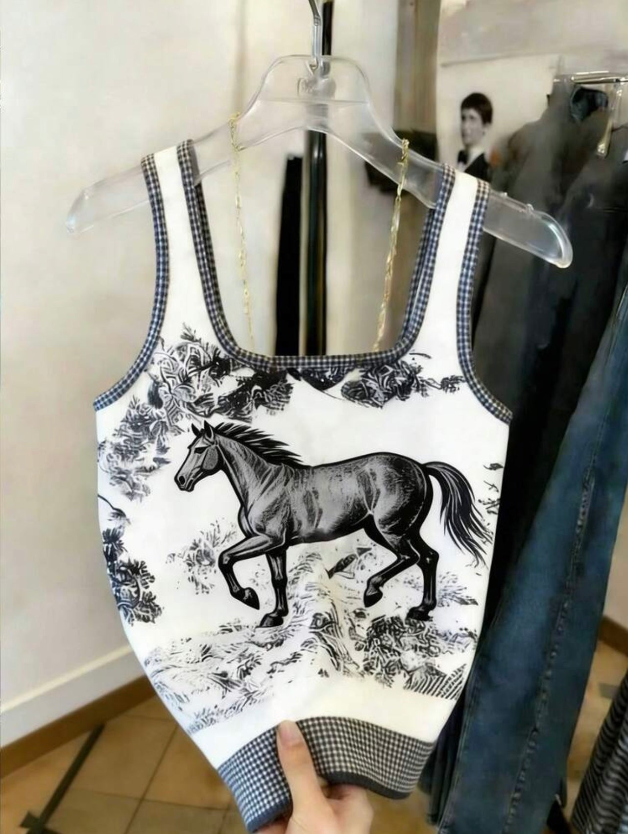 Topper Casual Estampa de Cavalo