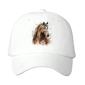 Boné Beisebol Ajustável com Estampa de Cavalo