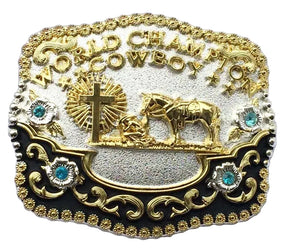 Fivela Western Campeão Prata/Dourada