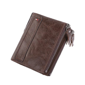 Carteira Masculina 100% Couro de Vaca Genuíno – Modelo Curto Porta-Cartões de Alta Qualidade