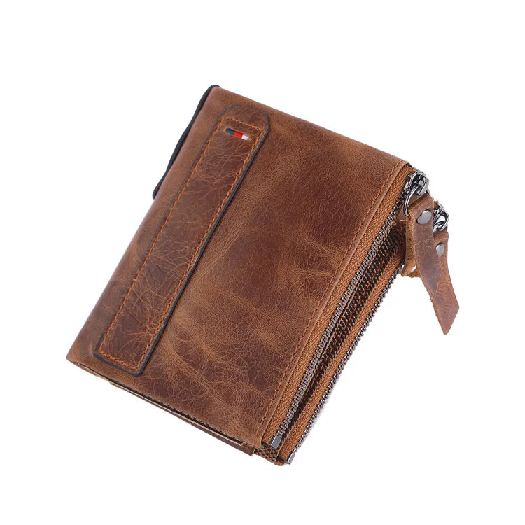 Carteira Masculina 100% Couro de Vaca Genuíno – Modelo Curto Porta-Cartões de Alta Qualidade