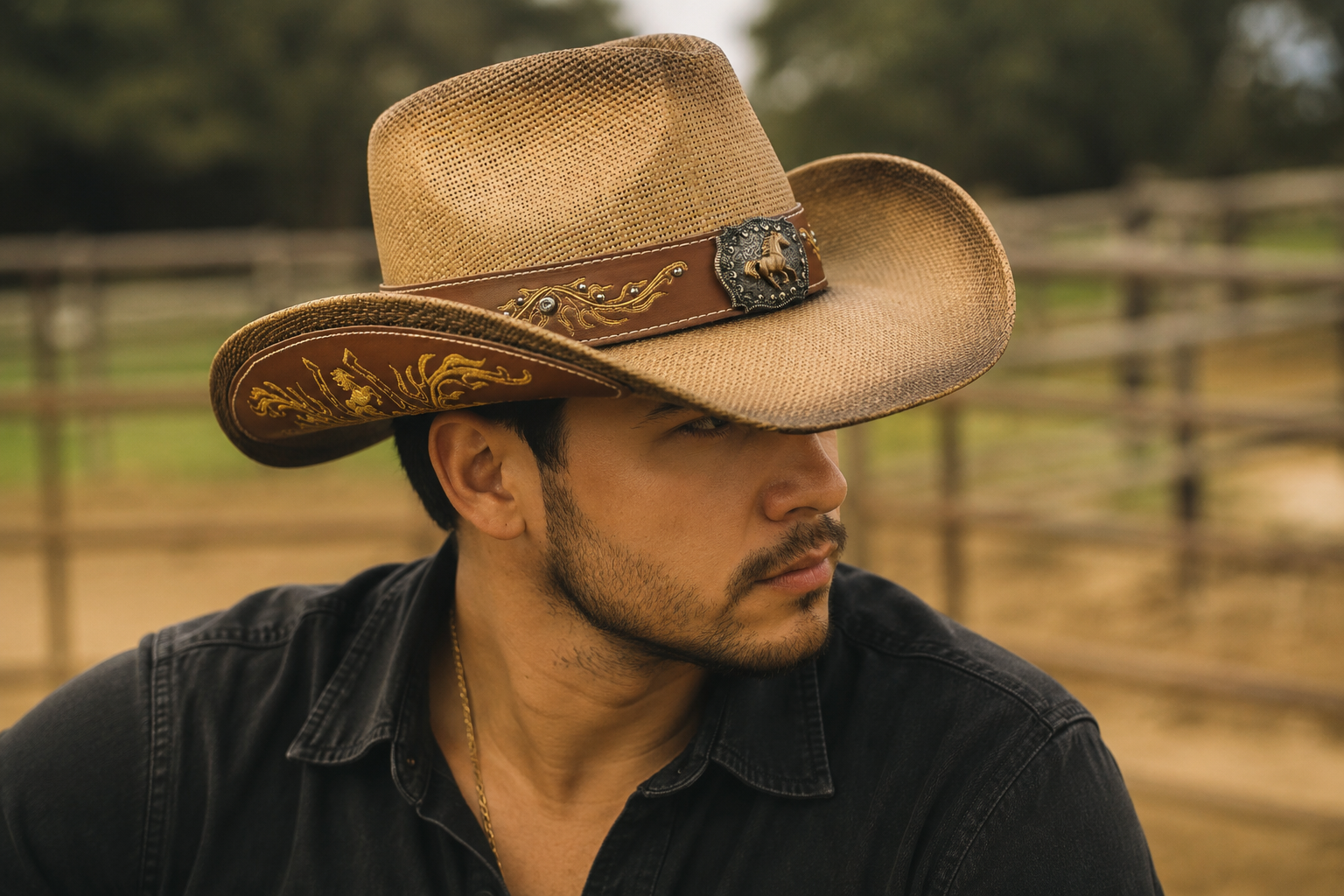 Chapéu Cowboy Bordado- Modelo Exclusivo