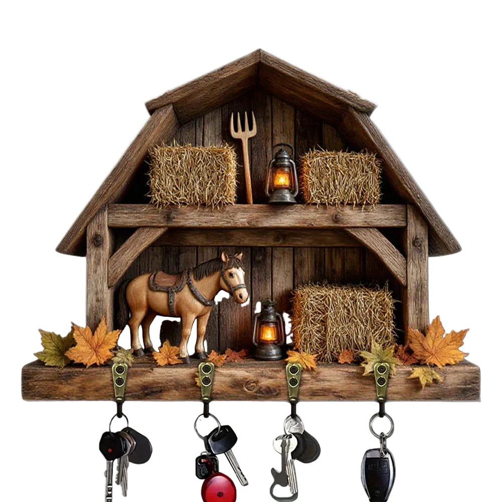 Porta Chaves Design Fazenda 4 Ganchos