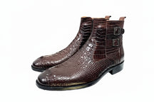 Bota Masculina Luxo Chelsea em Couro Crocodilo