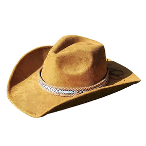 Chapéu Cowboy Fedora em Camurça Unissex – Aba Larga