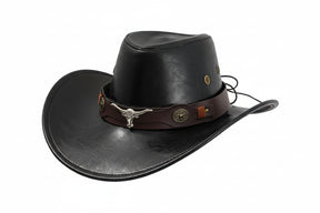Chapéu Cowboy Western Vintage Unissex em Couro Sintético