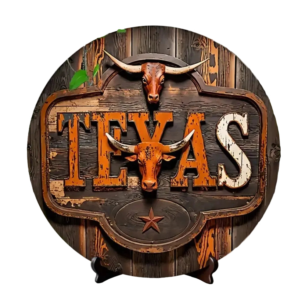 Placa Decorativa Texas Vintage