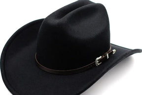 Chapéu Cowboy Vintage Unissex – Aba Larga de Couro