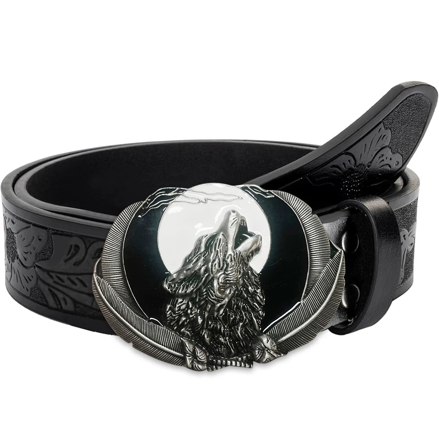 Cinto Cowboy Fivela Lobo 3D