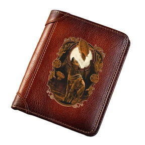 Carteira Masculina em Couro Genuíno- Estilo Clássico Steampunk