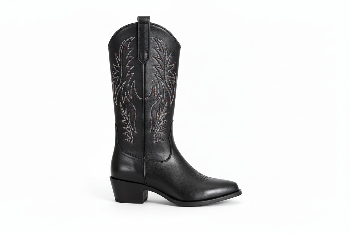 Bota Cowboy Feminina Western Vintage com Salto Grosso