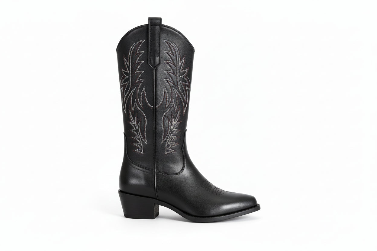 Bota Cowboy Feminina Western Vintage com Salto Grosso