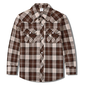 Camisa Xadrez Infantil Manga Longa em Algodão