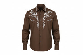 Camisa Masculina Cowboy Preta Manga Longa – Padrão Tribal