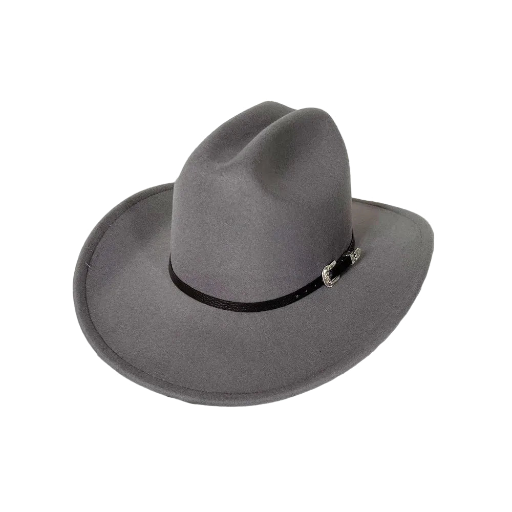 Chapéu Cowboy Vintage Unissex – Aba Larga de Couro