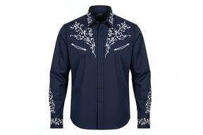 Camisa Masculina Cowboy Preta Manga Longa – Padrão Tribal