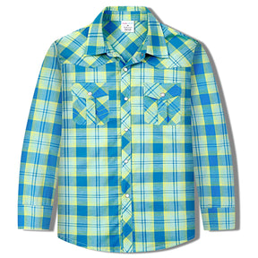 Camisa Xadrez Infantil Manga Longa em Algodão