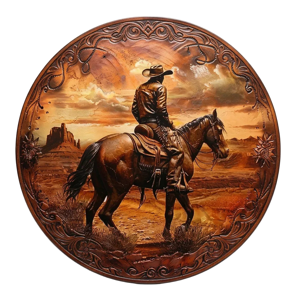 Placa Decorativa Cowboy Deserto