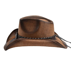 Chapéu Western Boho Marrom Envelhecido