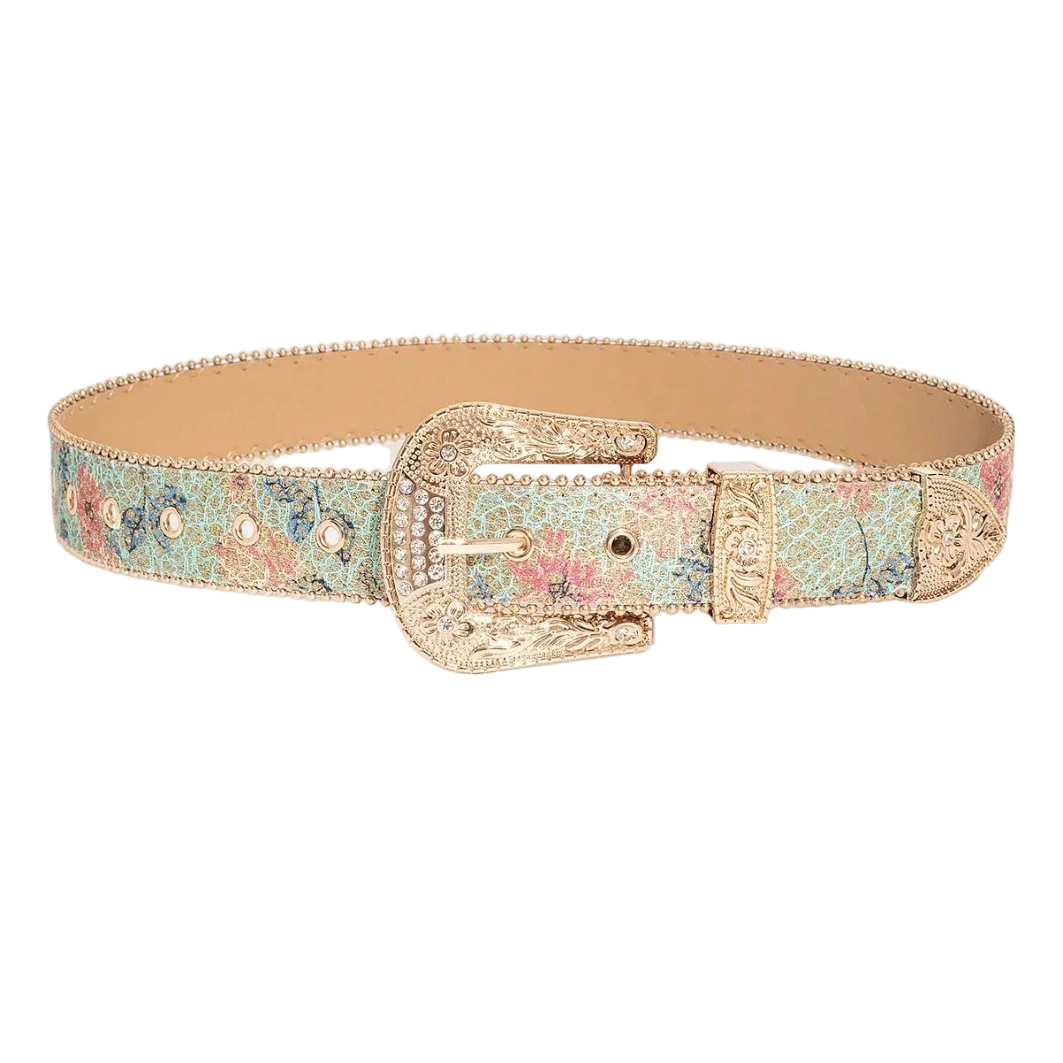 Cinto Feminino Esculpido Strass Brilhante