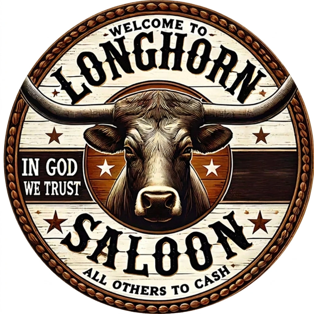 Placa Decorativa Saloon Longhorn