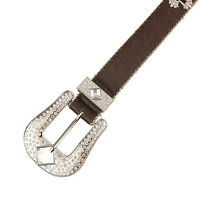 Cinto Com Strass Fivela Corrente Cruzada