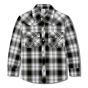 Camisa Xadrez Infantil Manga Longa em Algodão