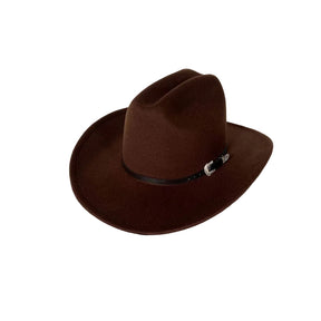 Chapéu Cowboy Vintage Unissex – Aba Larga de Couro