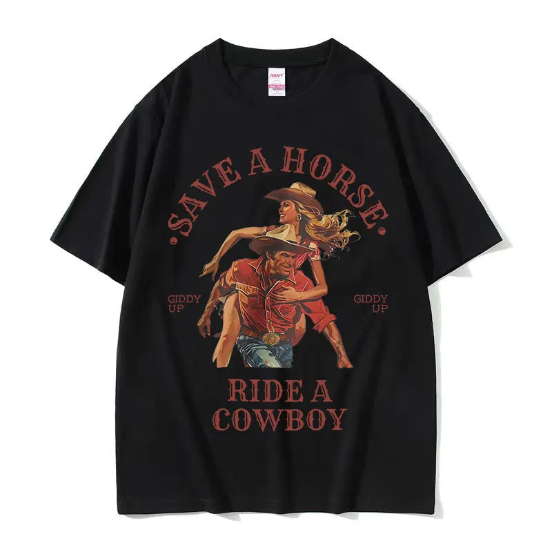 Camiseta Casal Cowboy Vintage