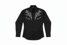 Camisa Masculina Cowboy Preta Manga Longa – Padrão Tribal