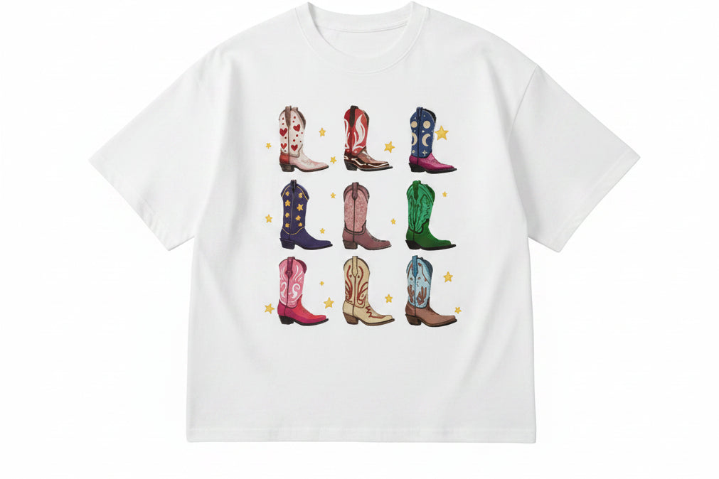 Camiseta Vintage Com Estampa De Botas