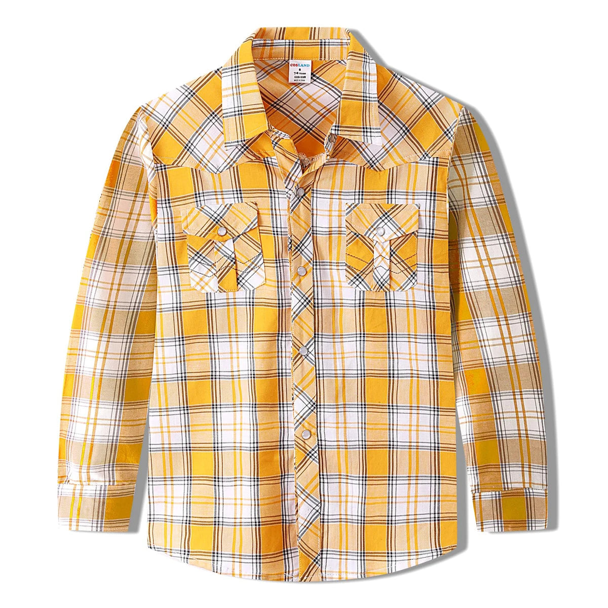 Camisa Xadrez Infantil Manga Longa em Algodão