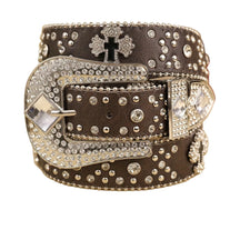 Cinto Com Strass Fivela Corrente Cruzada