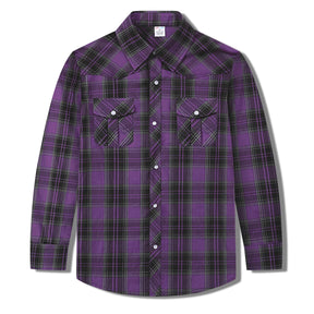 Camisa Xadrez Infantil Manga Longa em Algodão