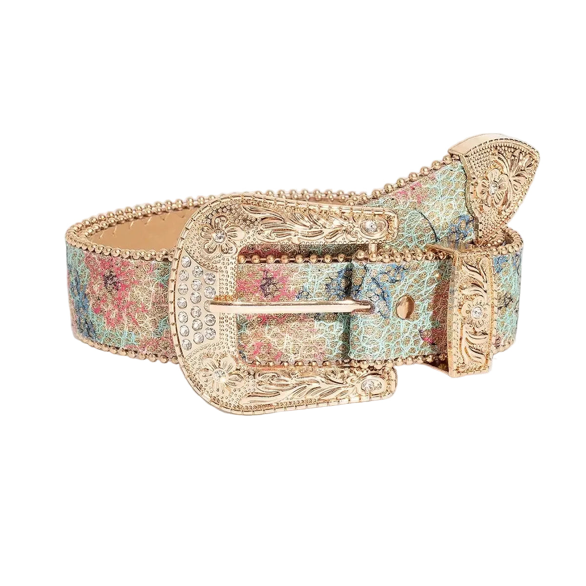 Cinto Feminino Esculpido Strass Brilhante