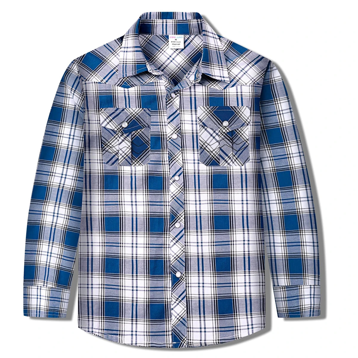 Camisa Xadrez Infantil Manga Longa em Algodão