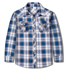 Camisa Xadrez Infantil Manga Longa em Algodão